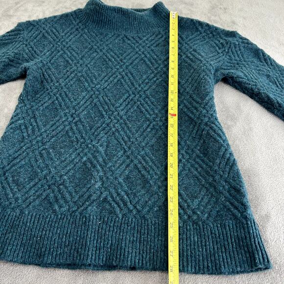 Soft Surroundings Sweater Women's M Turquoise Bell Sleeve Wool Blend Boho - Picture 8 of 10
